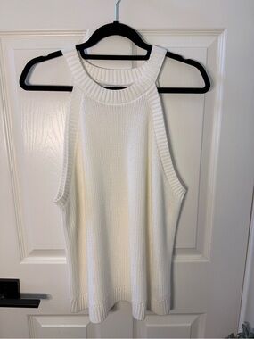 Old Navy White Ribbed Knit Tank